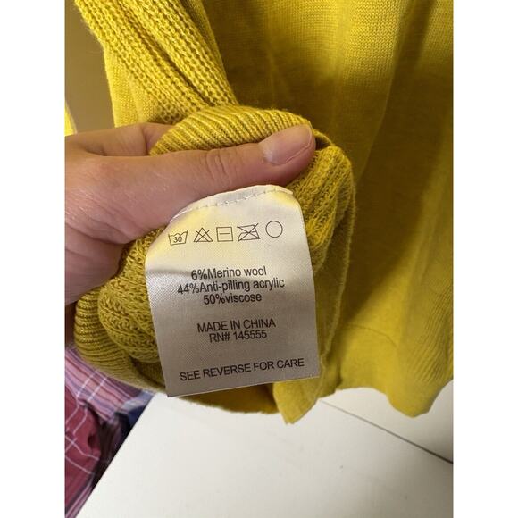 Cigar Couture Mens 2XL Turtle Neck Sweater Merino Wool Blend Mustard Yellow - Picture 5 of 7